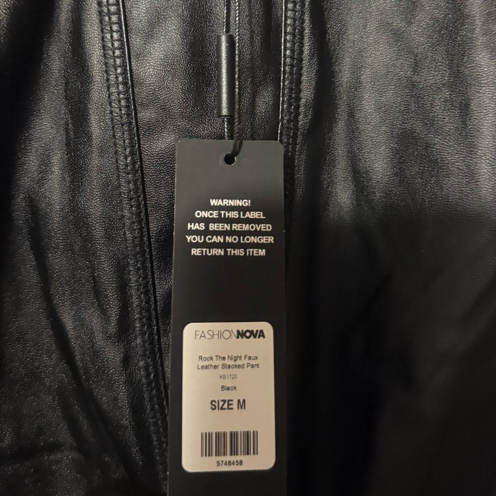 Fashion Nova Rock The Night Faux Leather Stacked Pant - Picture 5 of 5